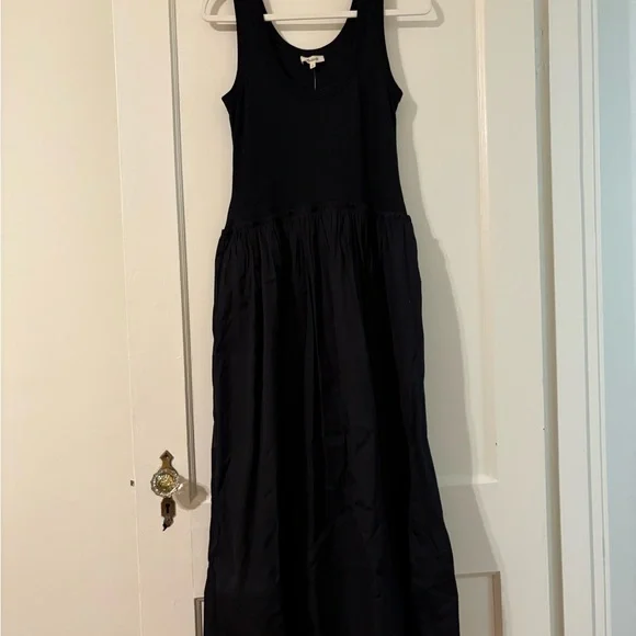Madewell Mixed Poplin Scoopneck Maxi Dress Size Medium - Picture 6 of 10